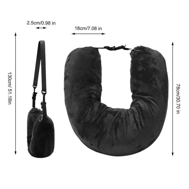 (2 em 1) Travesseiro de Viagens e Bolsa (COMPRE 1 LEVE 2) + FRETE GRÁTIS bolsa pescoço Mil e Dois Descontos Preto 