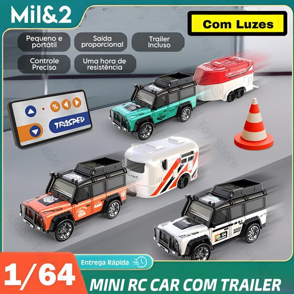 Mini-Carro RC + Trailer de Brinde (Últimas Unidades)