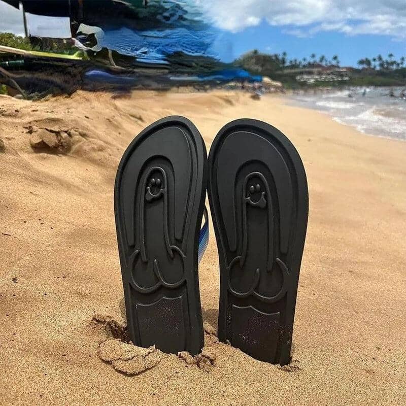 Chinelos de Praia Divertidos e Criativos (Pegada Inesquecível) chinelos Mil e Dois Descontos 