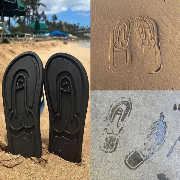 Chinelos de Praia Divertidos e Criativos (Pegada Inesquecível) chinelos Mil e Dois Descontos 