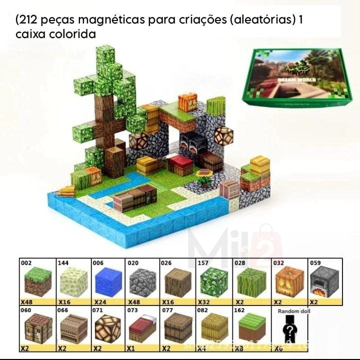 Kit Blocos Magnéticos Minecraft | OFERTA DE LANÇAMENTO minecraft blocos Mil e Dois Descontos 