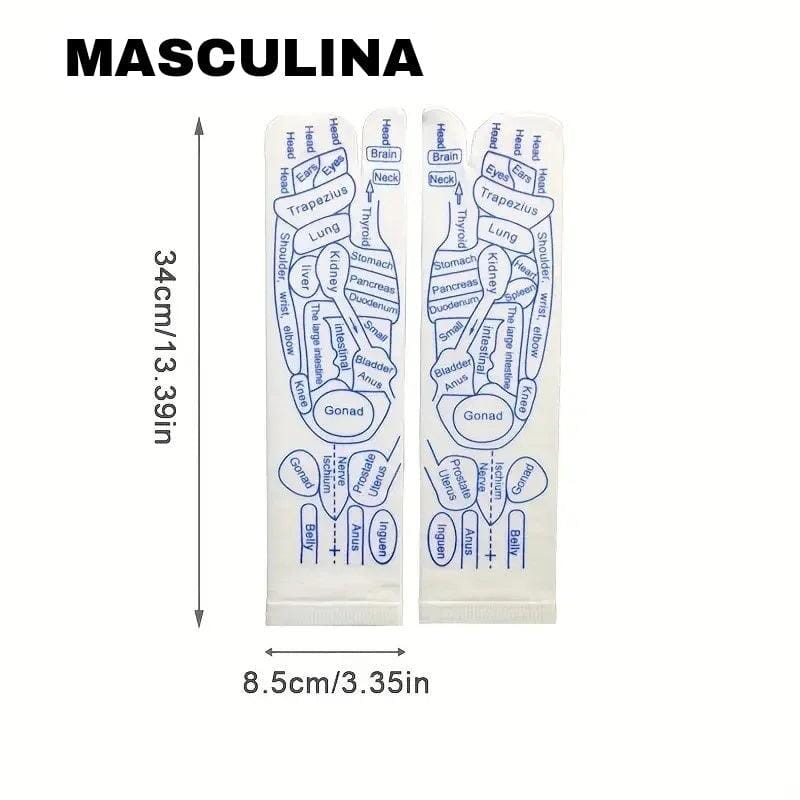 Kit Terapêutico: Meias De Reflexologia Com Ferramenta De Massagem Chinelo ortopédico Mil e Dois Descontos 