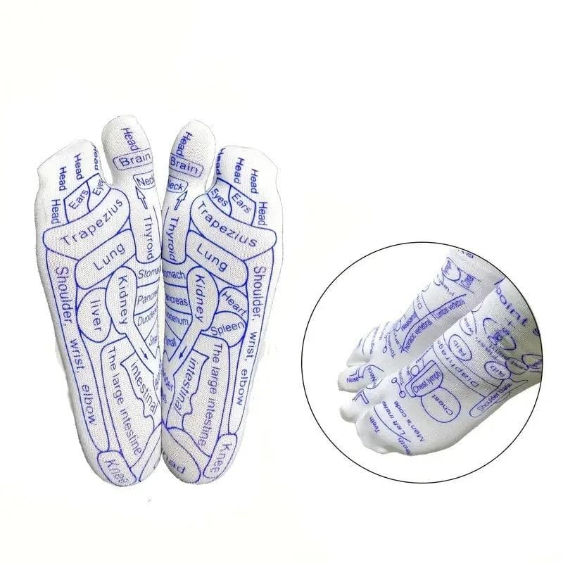 Kit Terapêutico: Meias De Reflexologia Com Ferramenta De Massagem Chinelo ortopédico Mil e Dois Descontos 