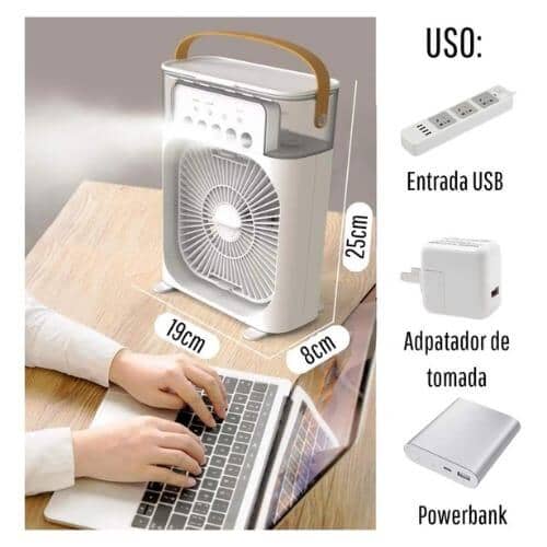 Mini Ar Condicionado e Umidificador Portátil - 3 em 1 mini ar condicionado Mil e Dois Descontos 