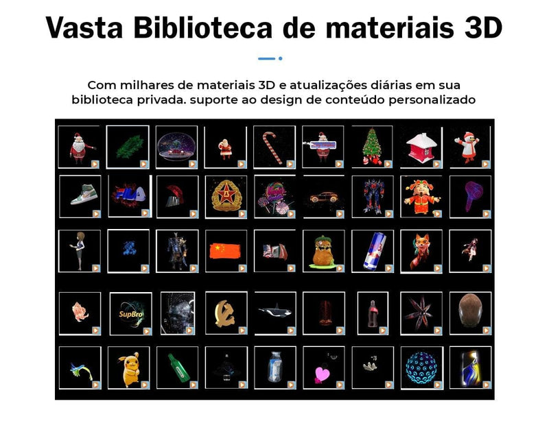 Mini Projetor de Hologramas 3D com Alto-falante Bluetooth Mil e Dois Descontos 