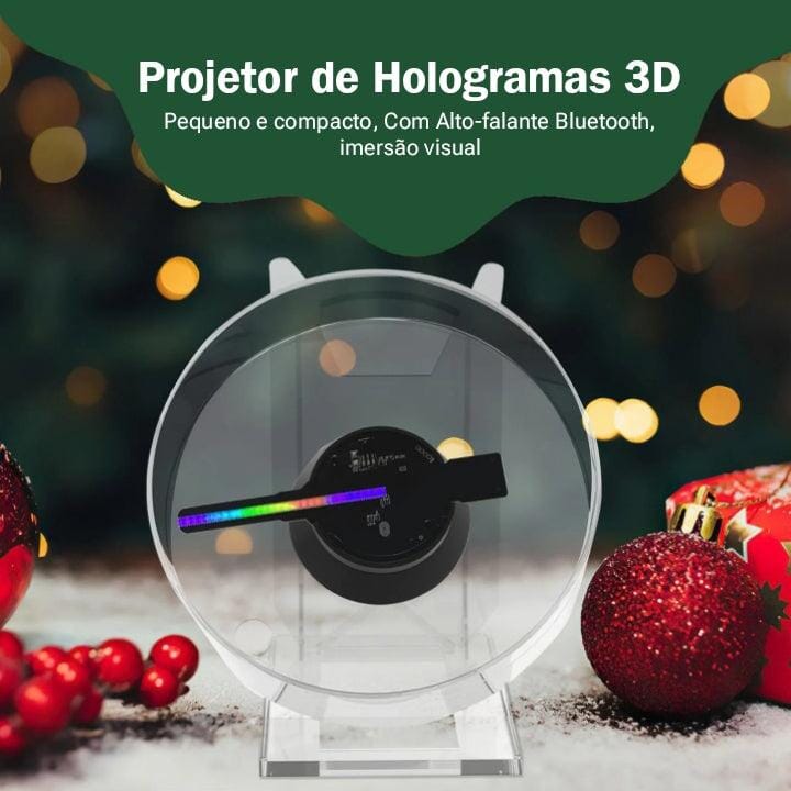 Mini Projetor de Hologramas 3D com Alto-falante Bluetooth Mil e Dois Descontos 