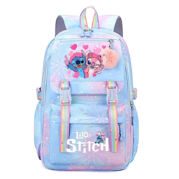 Mochila Escolar Resistente Impermeável do Stitch ORIGINAL mochila do stitch dif Mil e Dois Descontos Azul 2 