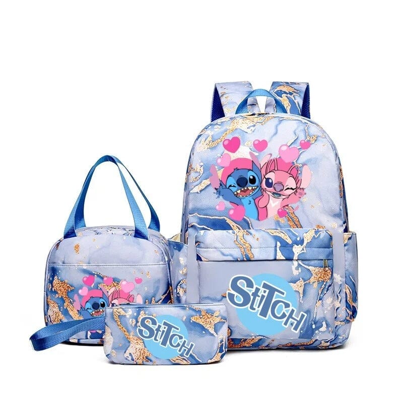 Mochila + Lancheira e Estojo (Kit Do Stitch) ORIGINAL mochila kit stitch Mil e Dois Descontos Azul 1 