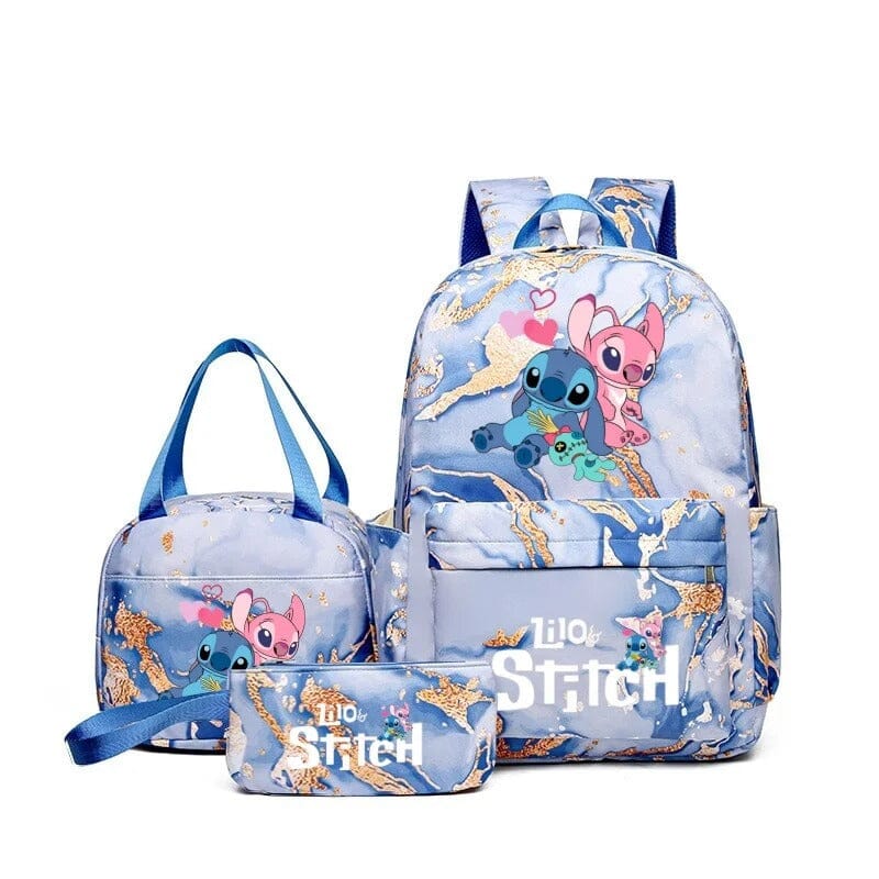 Mochila + Lancheira e Estojo (Kit Do Stitch) ORIGINAL mochila kit stitch Mil e Dois Descontos Azul 2 