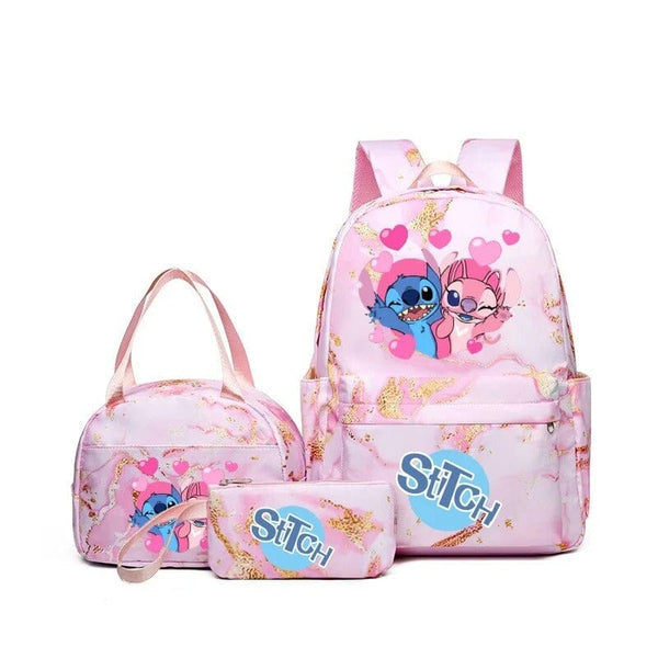 Mochila + Lancheira e Estojo (Kit Do Stitch) ORIGINAL mochila kit stitch Mil e Dois Descontos Rosa 1 