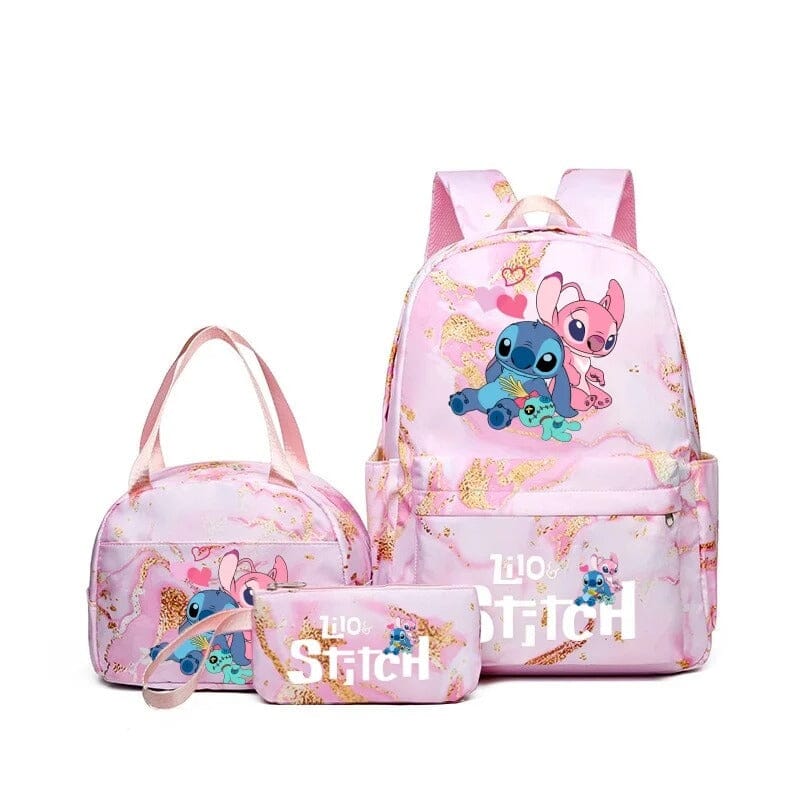 Mochila + Lancheira e Estojo (Kit Do Stitch) ORIGINAL mochila kit stitch Mil e Dois Descontos Rosa 2 