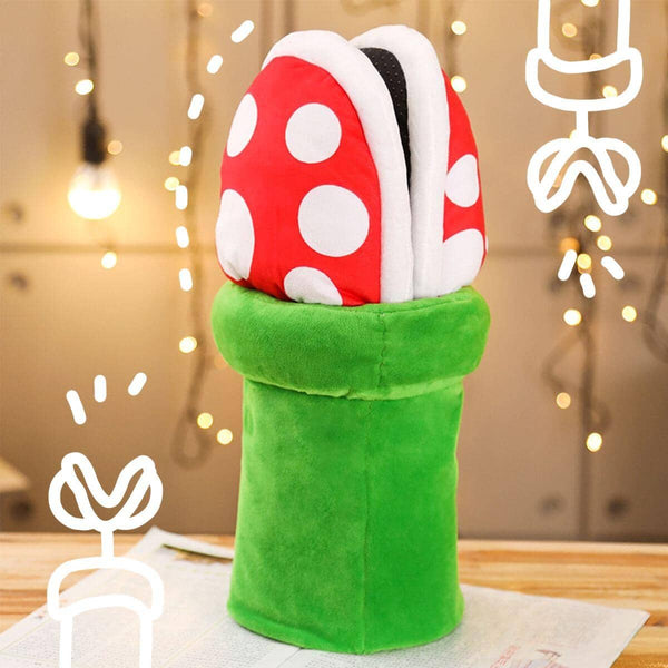 Pantufa Super Mario Plant© + Vaso Pantufa Super Mario World Mil e Dois Descontos 