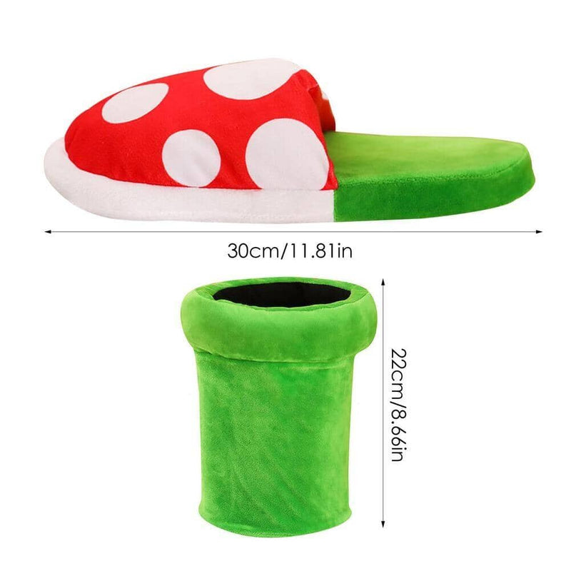 Pantufa Super Mario Plant© + Vaso Pantufa Super Mario World Mil e Dois Descontos 