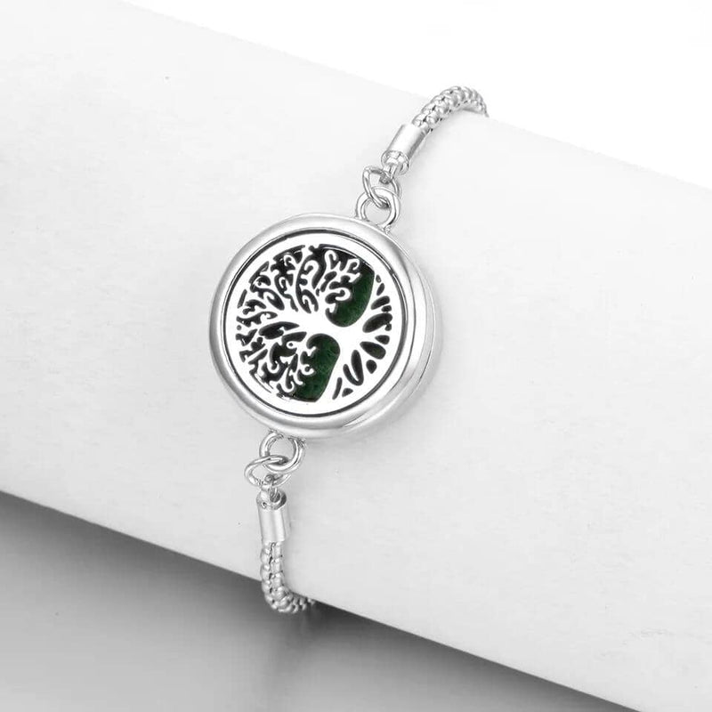 Pulseira Aromaterapia Árvore da Vida Raíz em AÇO INOXIDÁVEL - ANTIALÉRGICO + 10 almofadas de aroma Grátis pulseira de cheiro Mil e Dois Descontos 
