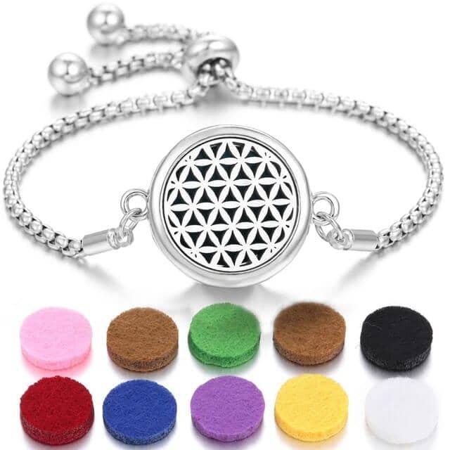 Pulseira Aromaterapia Árvore da Vida Raíz em AÇO INOXIDÁVEL - ANTIALÉRGICO + 10 almofadas de aroma Grátis pulseira de cheiro Mil e Dois Descontos 