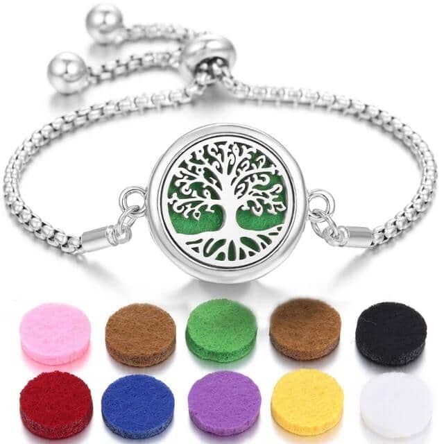 Pulseira Aromaterapia Árvore da Vida Raíz em AÇO INOXIDÁVEL - ANTIALÉRGICO + 10 almofadas de aroma Grátis pulseira de cheiro Mil e Dois Descontos 
