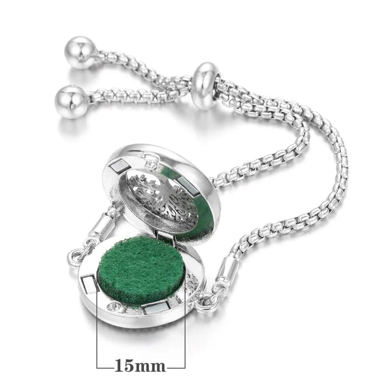 Pulseira Aromaterapia Árvore da Vida Raíz em AÇO INOXIDÁVEL - ANTIALÉRGICO + 10 almofadas de aroma Grátis pulseira de cheiro Mil e Dois Descontos 