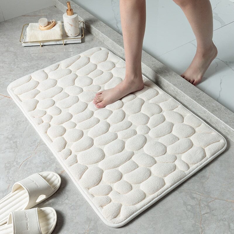 Tapete De Box Banheiro (Absorve a água e não deixa odor) tapete absorvente Mil e Dois Descontos Bege 40x60cm 