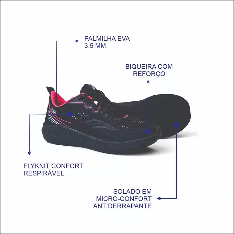 Tênis Feminino Ortopédico Respiravel Rivanna Polo® tenis Mil e Dois Descontos 